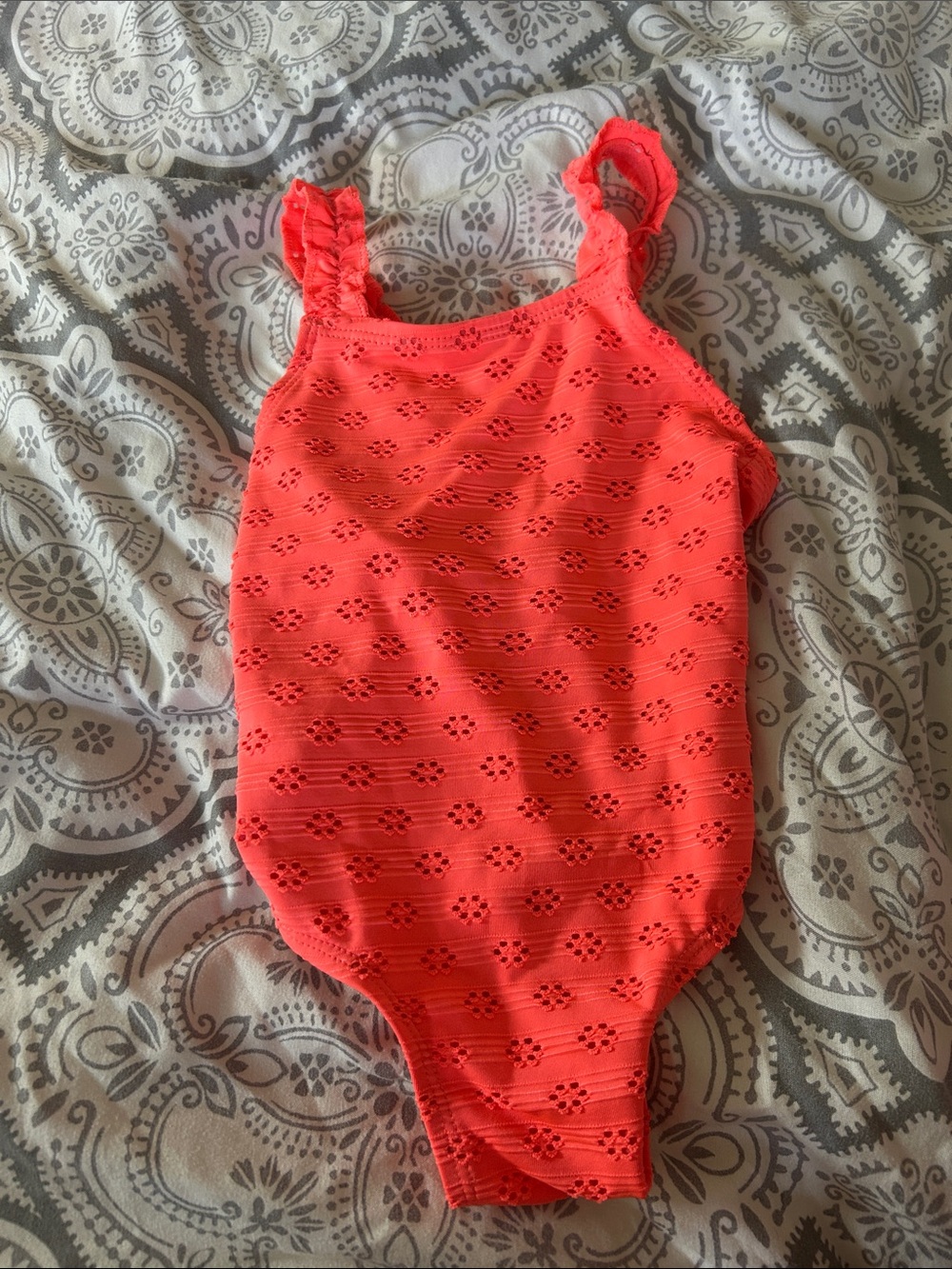 Toddler Neon Coral One-Piece Swimsuit